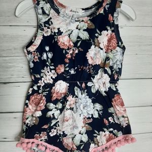 Bobora Floral Pom Pom Romper
